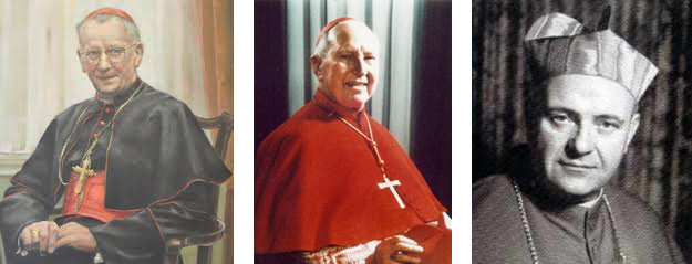 Cardinals John Carmel Heenan (Westminster), Norman Gilroy (Sydney), William Conway (Armagh)