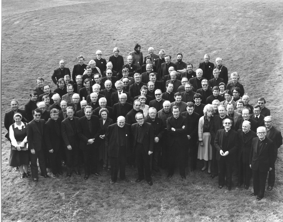 A roof shot of the participants at the September 1982 (Silver Jubilee) Conference at All Saints Pastoral Centre, London Colney.