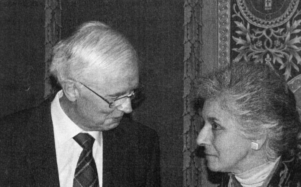 Mr John Murphy and Miss Marilyn Smith, workers at Westminster, at the Reception